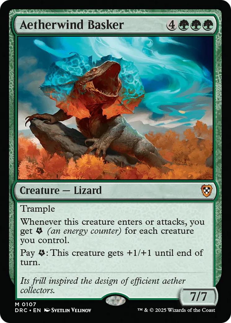 Lézard des vents éthériques — Aetherdrift Commander — Magic: The Gathering