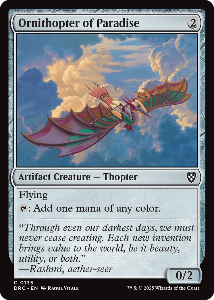 Ornithopter of Paradise — Aetherdrift Commander — Magic: The Gathering