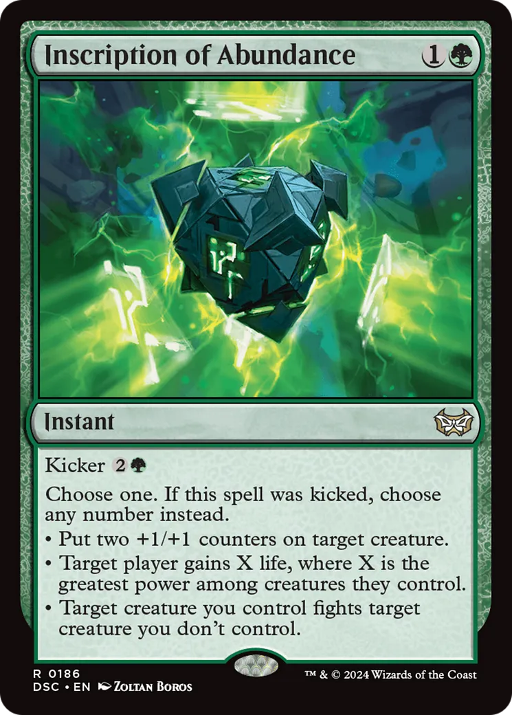 Inscription of Abundance — Duskmourn: House of Horror Commander — Magic: The Gathering