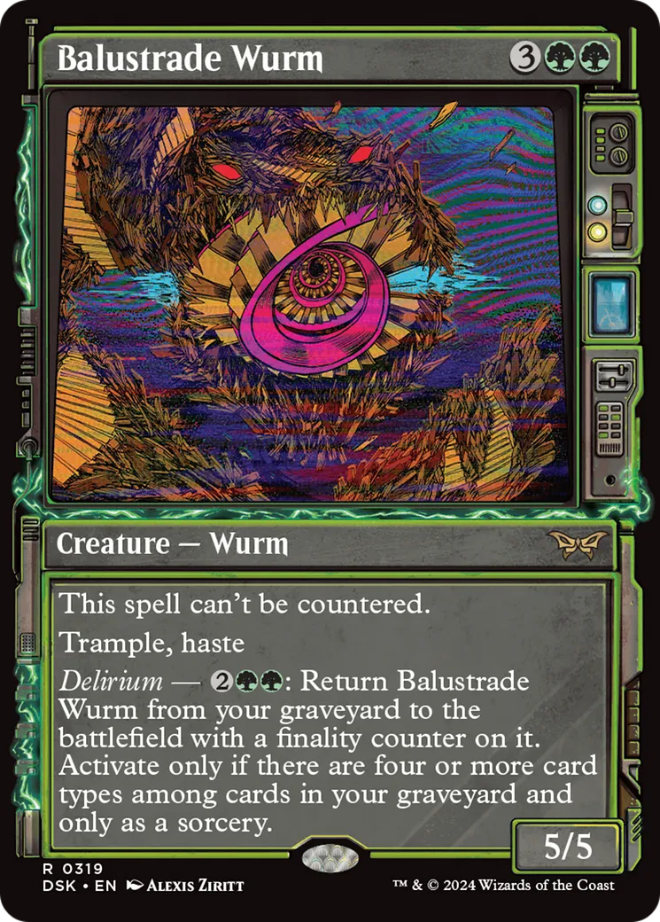 Balustrade Wurm — Duskmourn: House of Horror — Magic: The Gathering