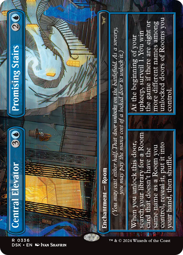 Central Elevator // Promising Stairs — Duskmourn: House of Horror — Magic: The Gathering