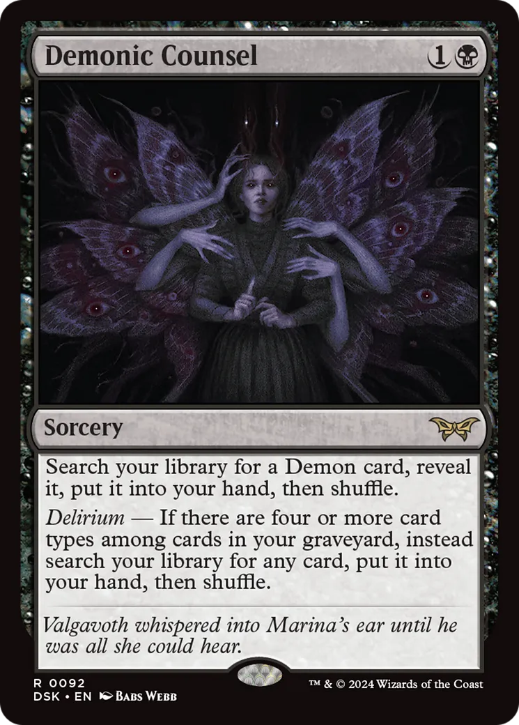 Demonic Counsel — Duskmourn: House of Horror — Magic: The Gathering
