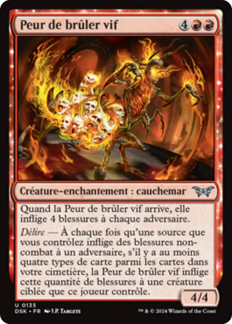Peur de brûler vif — Duskmourn: House of Horror — Magic: The Gathering