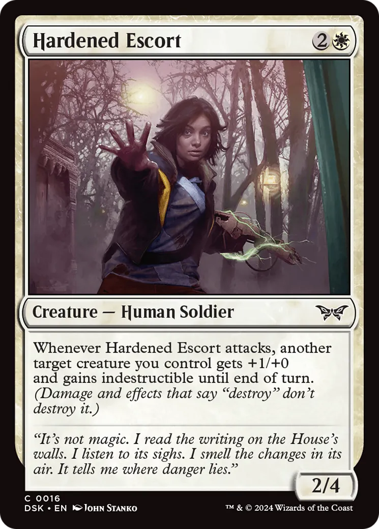 Escorte endurcie — Duskmourn: House of Horror — Magic: The Gathering
