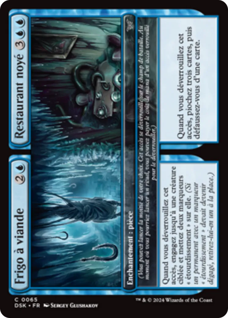 Frigo à viande // Restaurant noyé — Duskmourn: House of Horror — Magic: The Gathering