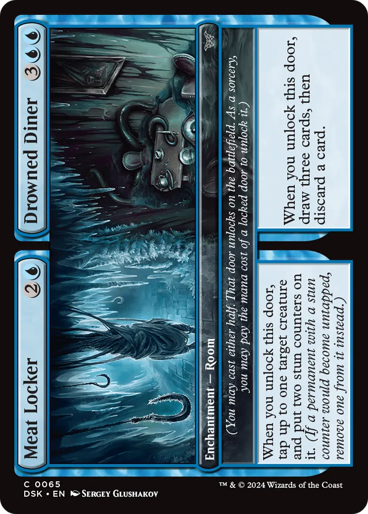 Frigo à viande // Restaurant noyé — Duskmourn: House of Horror — Magic: The Gathering