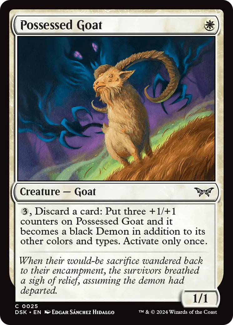 Possessed Goat — Duskmourn: House of Horror — Magic: The Gathering