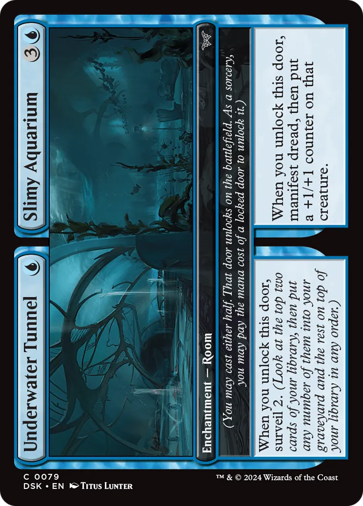 Underwater Tunnel // Slimy Aquarium — Duskmourn: House of Horror — Magic: The Gathering