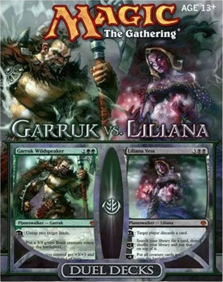 Duel Deck Garruk vs Liliana Display — Duel Decks: Garruk vs. Liliana — Magic: The Gathering