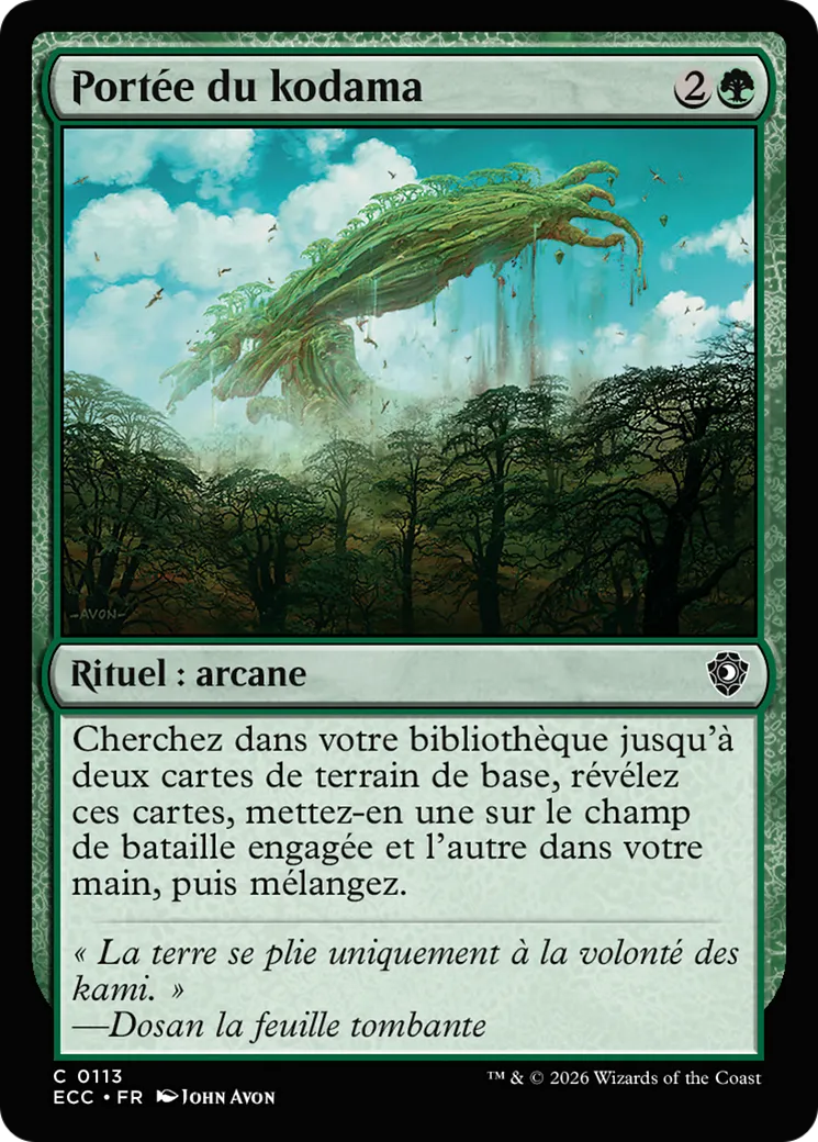 Portée du kodama — Lorwyn Eclipsed Commander — Magic: The Gathering