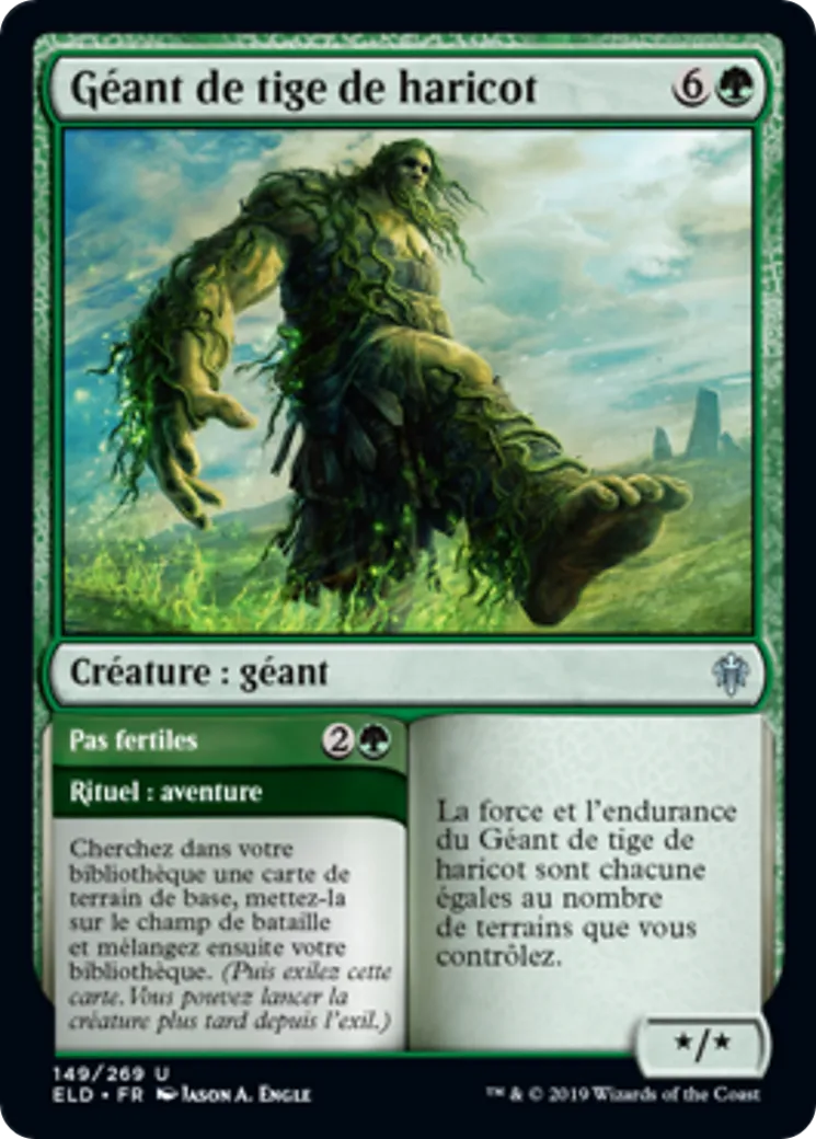 Géant de tige de haricot // Pas fertiles — Throne of Eldraine — Magic: The Gathering
