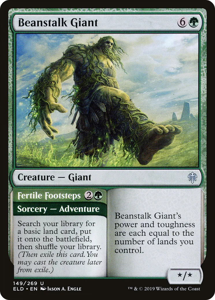 Géant de tige de haricot // Pas fertiles — Throne of Eldraine — Magic: The Gathering