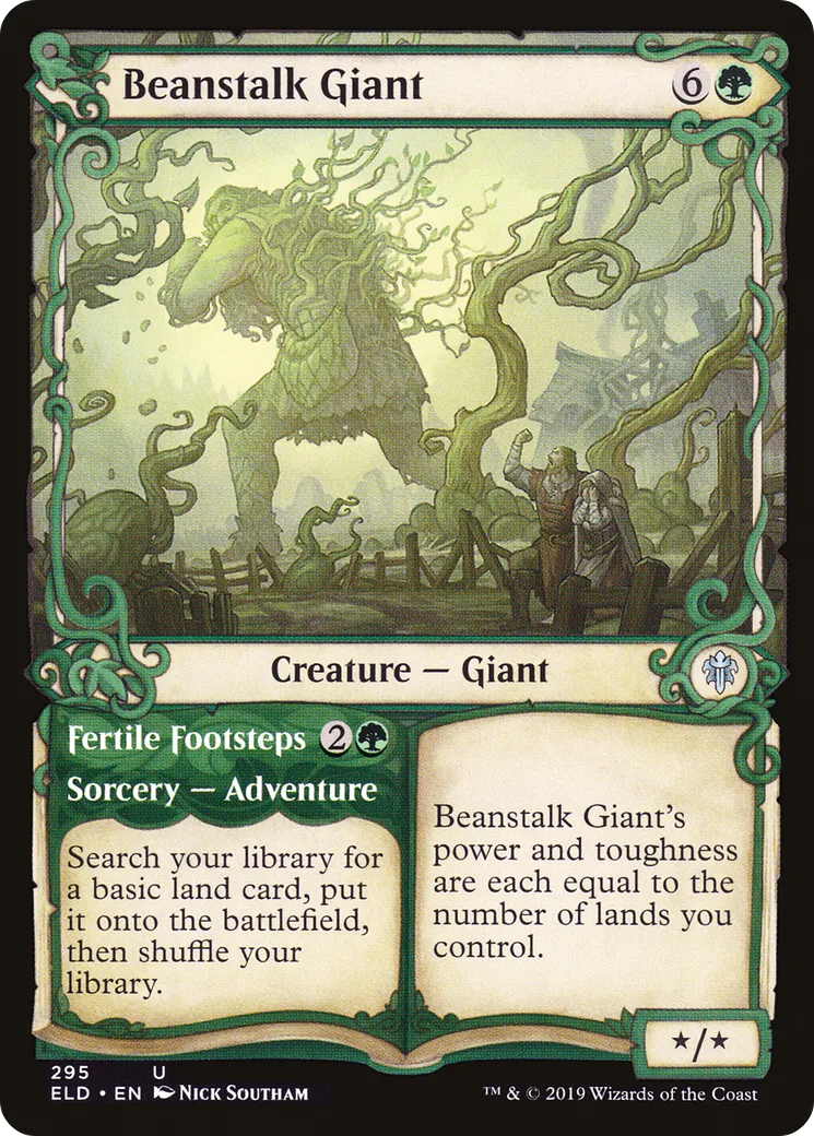 Géant de tige de haricot // Pas fertiles — Throne of Eldraine — Magic: The Gathering