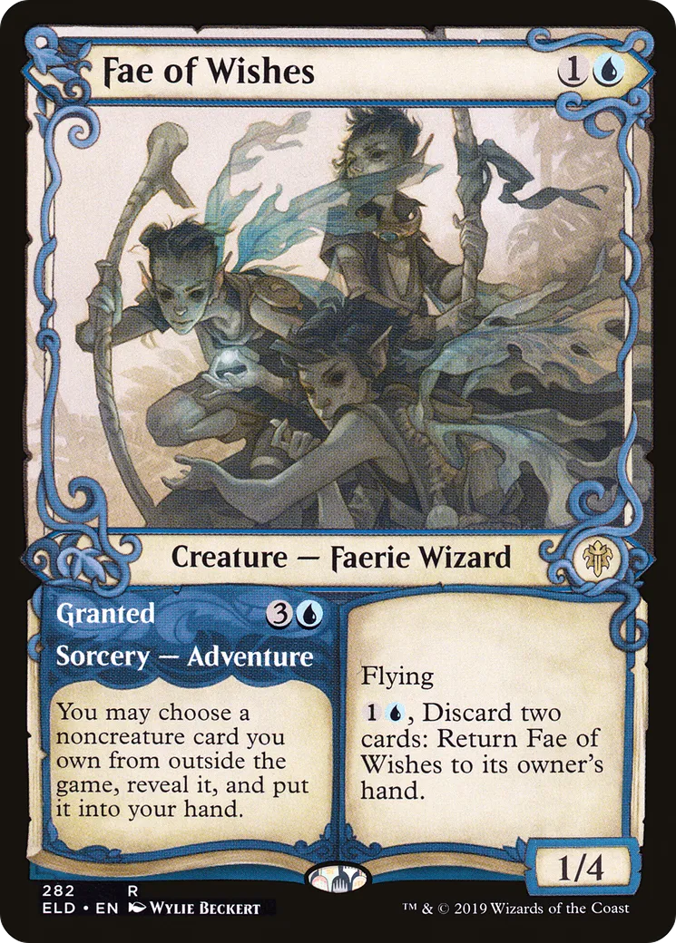 Fae des souhaits // Exaucé — Throne of Eldraine — Magic: The Gathering