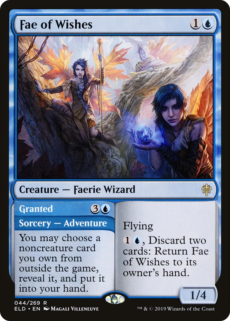 Fae des souhaits // Exaucé — Throne of Eldraine — Magic: The Gathering