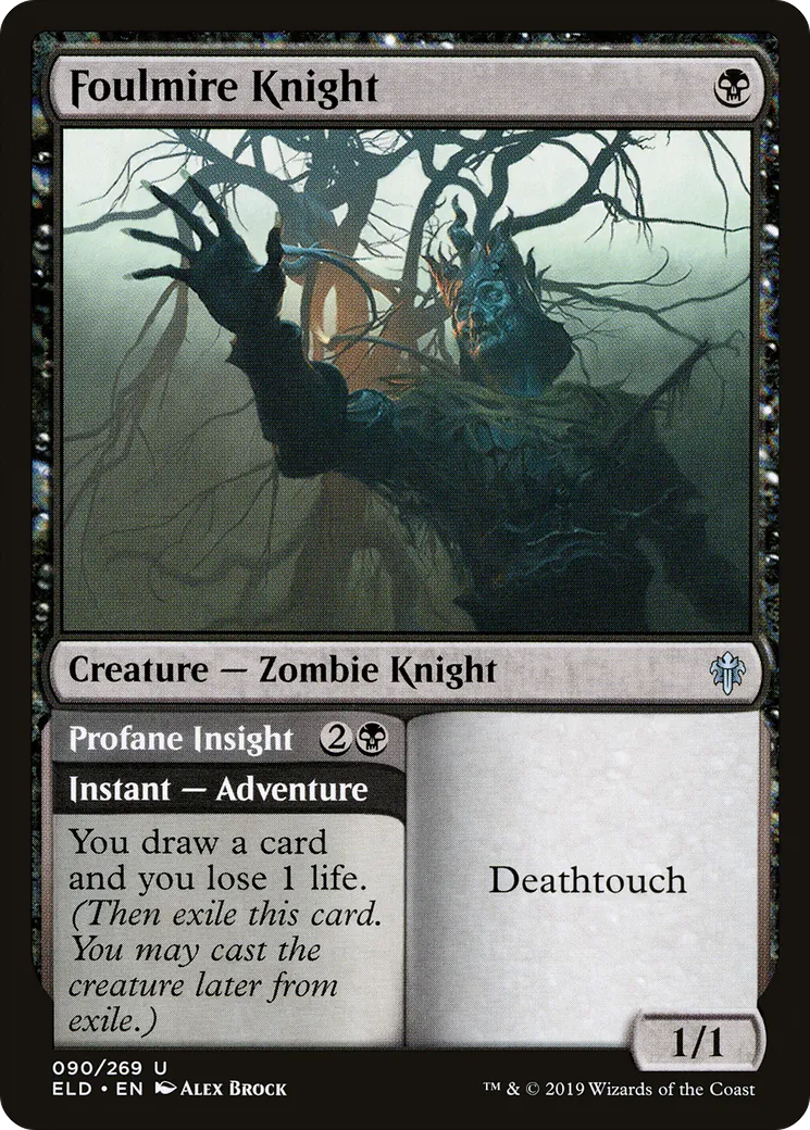 Chevalier putrefondrière // Perspicacité profane — Throne of Eldraine — Magic: The Gathering
