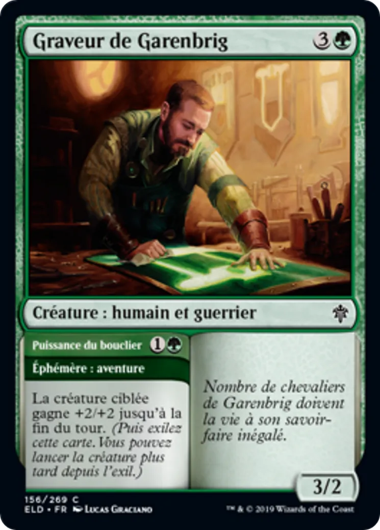 Graveur de Garenbrig // Puissance du bouclier — Throne of Eldraine — Magic: The Gathering