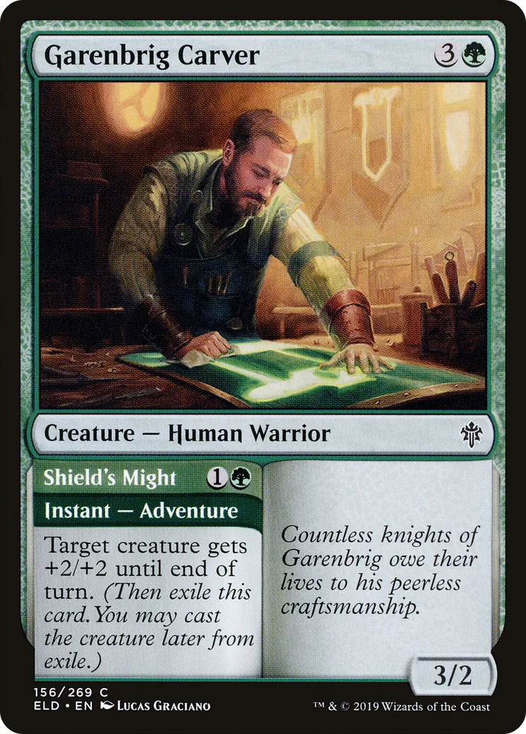 Graveur de Garenbrig // Puissance du bouclier — Throne of Eldraine — Magic: The Gathering