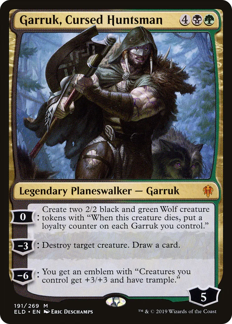 Garruk, Cursed Huntsman — Throne of Eldraine — Magic: The Gathering