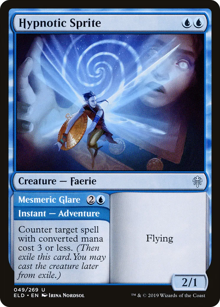 Hypnotic Sprite // Mesmeric Glare — Throne of Eldraine — Magic: The Gathering