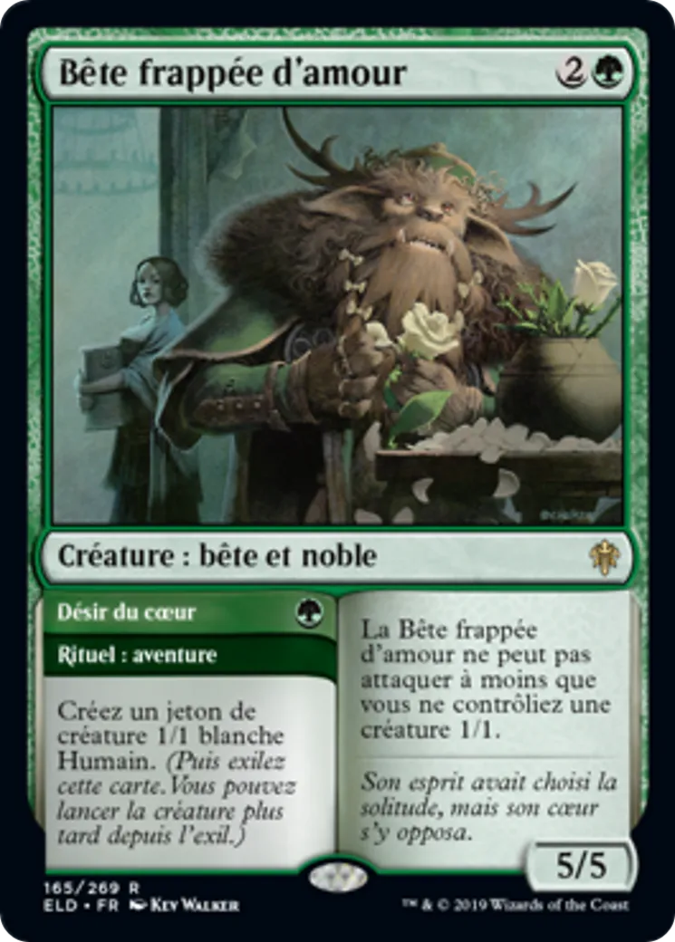 Bête frappée d'amour // Désir du cœur — Throne of Eldraine — Magic: The Gathering