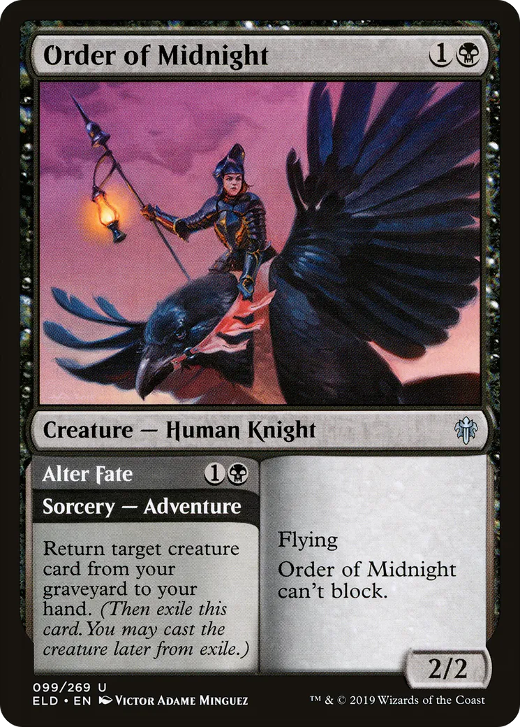 Ordre de Minuit // Altération du destin — Throne of Eldraine — Magic: The Gathering