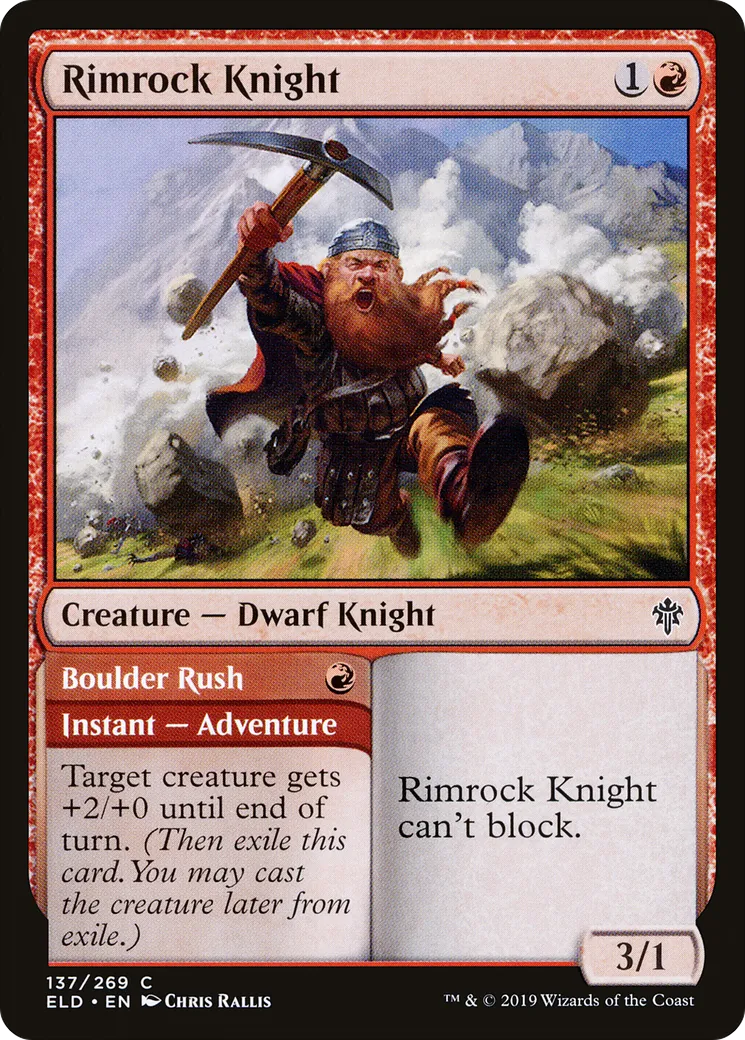Chevalier de Frangeroc // Pluie de roche — Throne of Eldraine — Magic: The Gathering