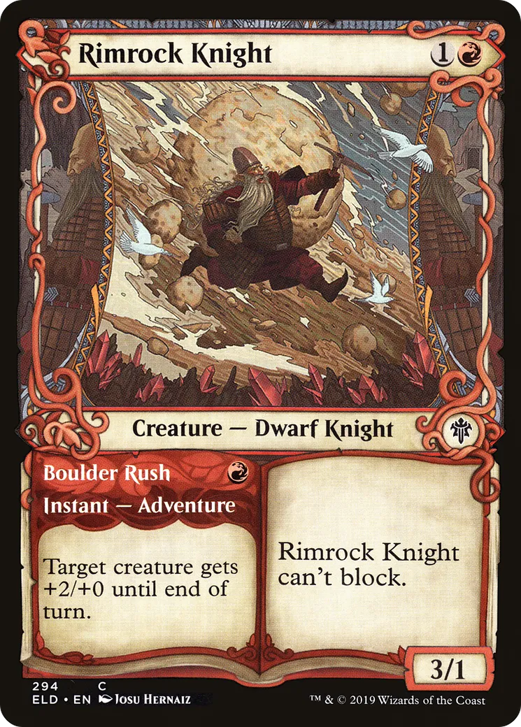 Chevalier de Frangeroc // Pluie de roche — Throne of Eldraine — Magic: The Gathering