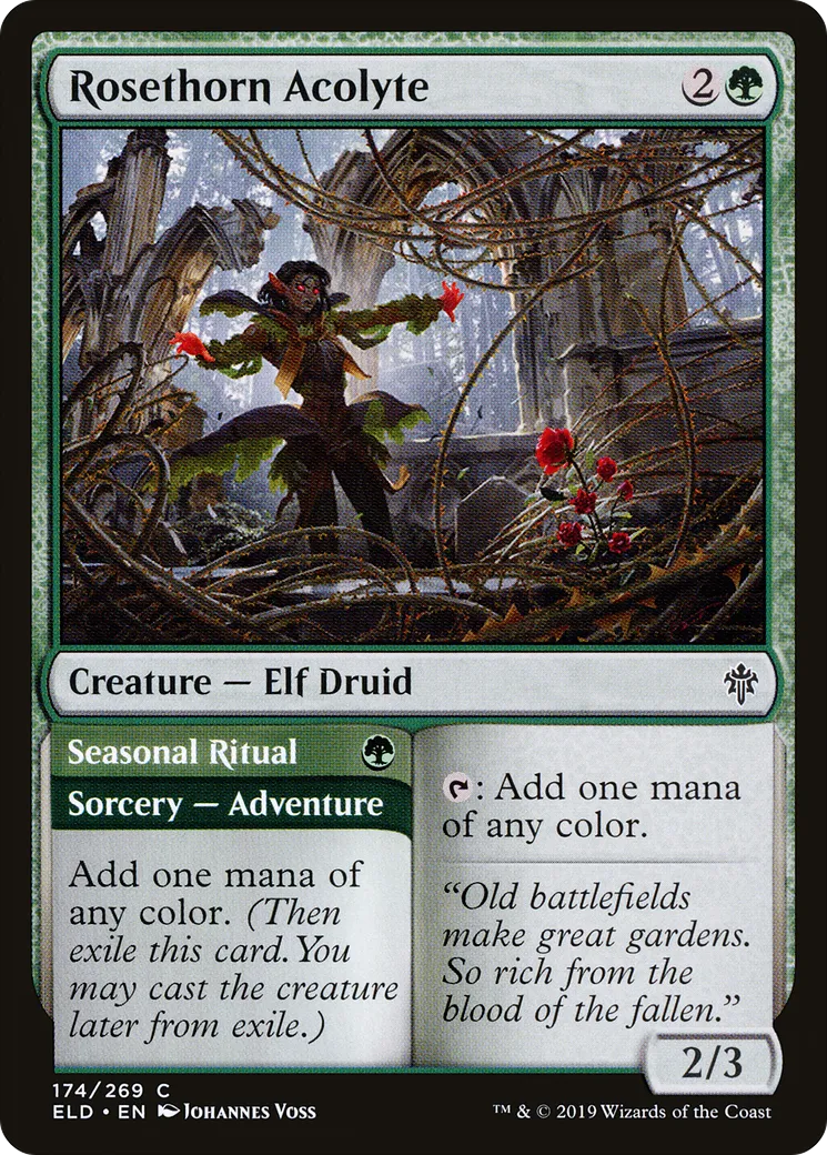 Acolyte de Rosépine // Rituel saisonnier — Throne of Eldraine — Magic: The Gathering