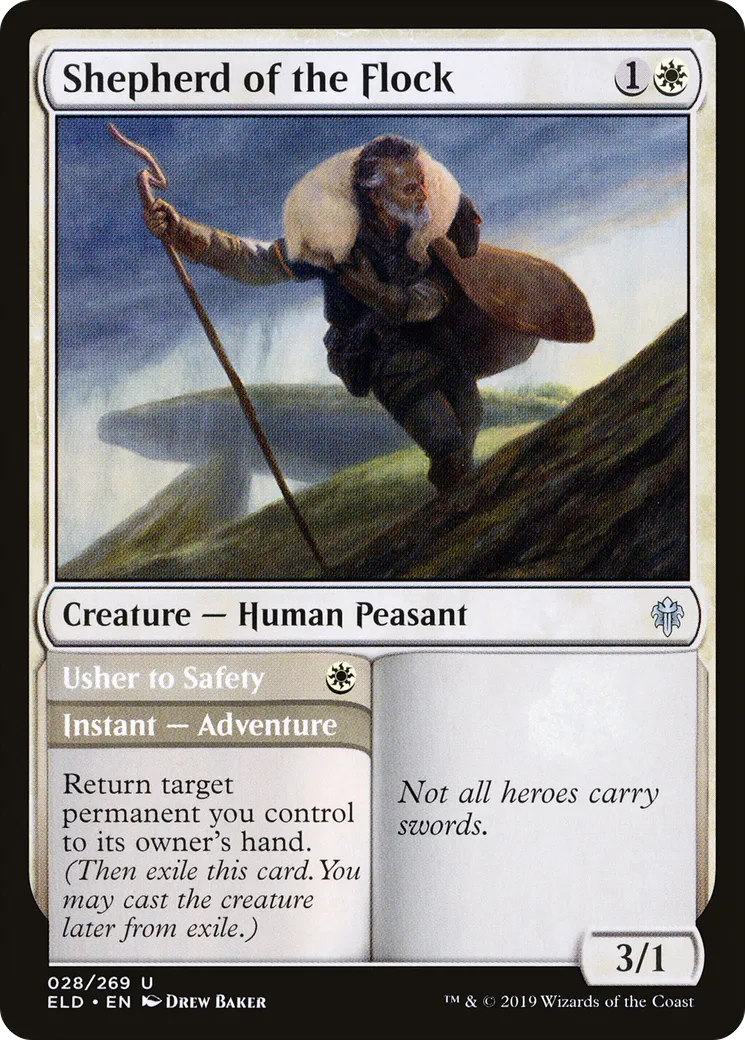 Berger du troupeau // Mettre à l'abri — Throne of Eldraine — Magic: The Gathering