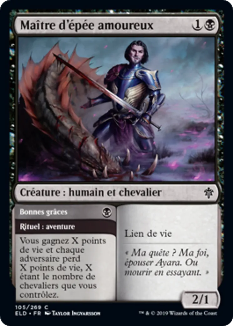 Maître d'épée amoureux // Bonnes grâces — Throne of Eldraine — Magic: The Gathering