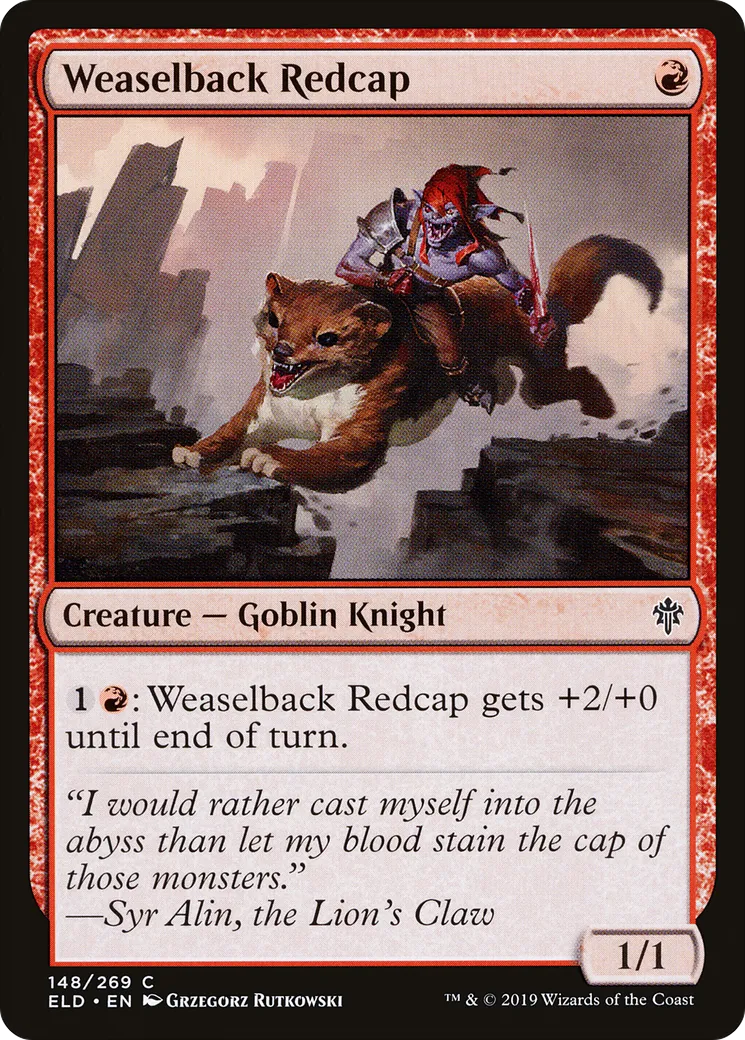 Weaselback Redcap — Throne of Eldraine — Magic: The Gathering