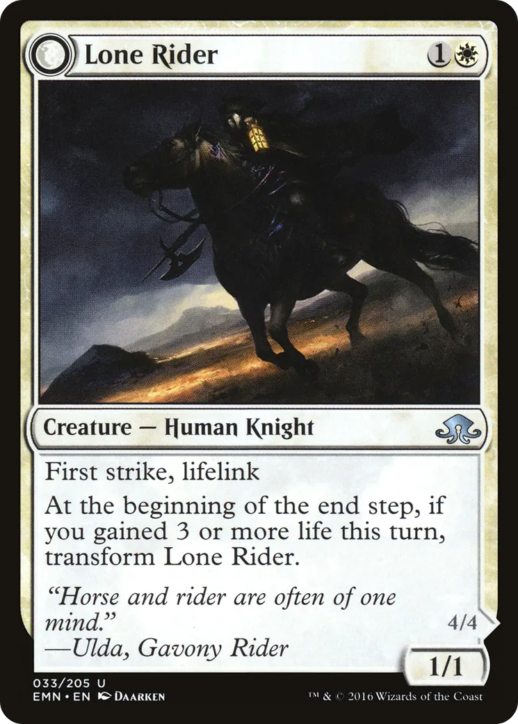 Cavalier solitaire // La chose chevauchante — Eldritch Moon — Magic: The Gathering