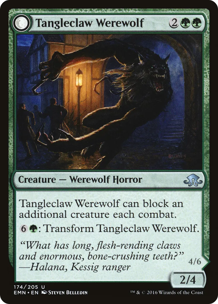 Loup-garou aux griffes effilées // Enchevêtreur fibreux — Eldritch Moon — Magic: The Gathering