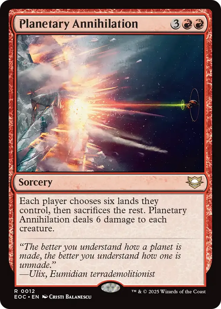 Planetary Annihilation — Edge of Eternities Commander — Magic: The Gathering