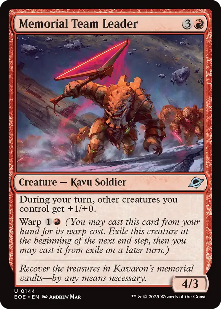Memorial Team Leader — Edge of Eternities — Magic: The Gathering