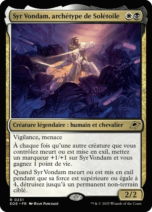 Syr Vondam, archétype de Solétoile — Edge of Eternities — Magic: The Gathering