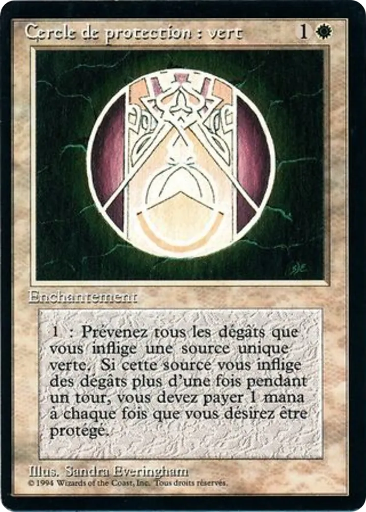 Cercle de protection : vert — Foreign Black Border — Magic: The Gathering