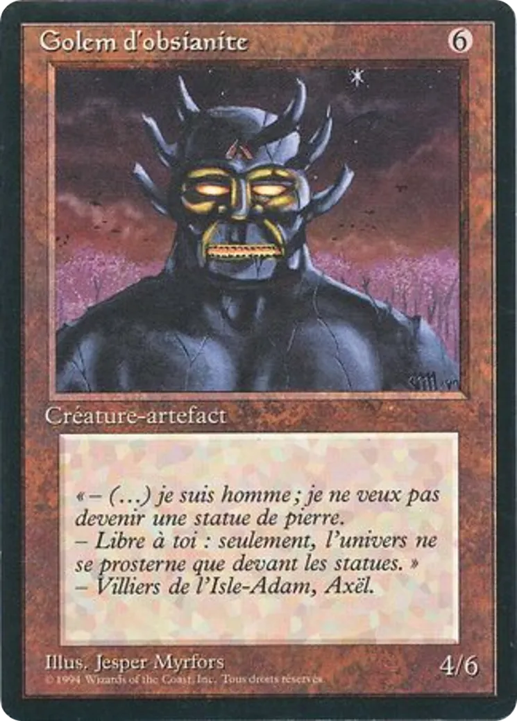 Golem d'obsianite — Foreign Black Border — Magic: The Gathering