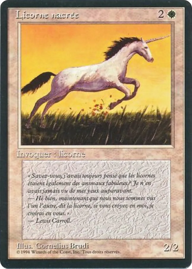 Licorne nacrée — Foreign Black Border — Magic: The Gathering