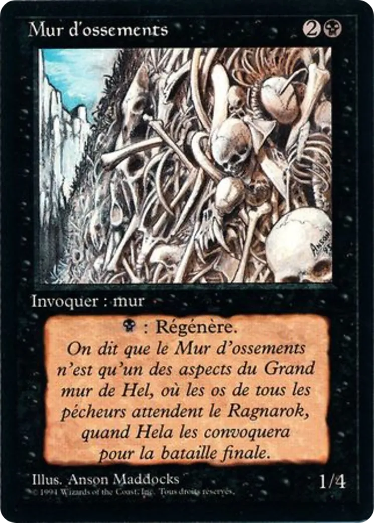 Wall of Bone — Foreign Black Border — Magic: The Gathering