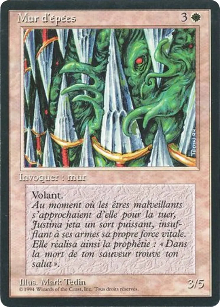 Wall of Swords — Foreign Black Border — Magic: The Gathering