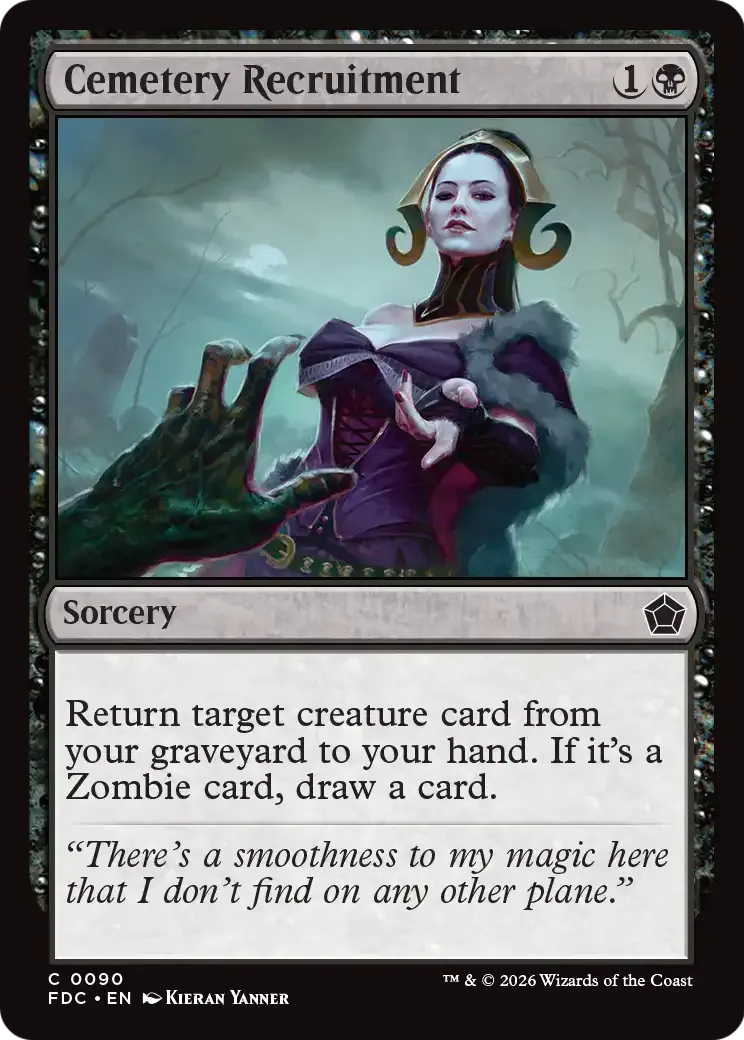 Recrutement au cimetière — Foundations Commander — Magic: The Gathering