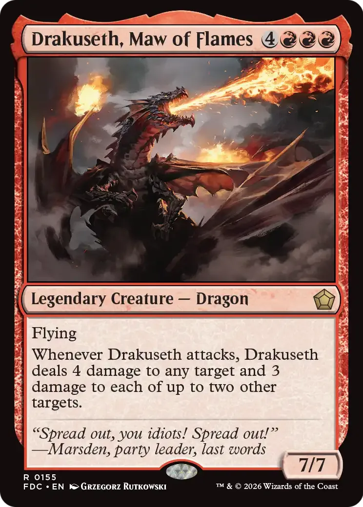 Drakuseth, gueule de flammes — Foundations Commander — Magic: The Gathering