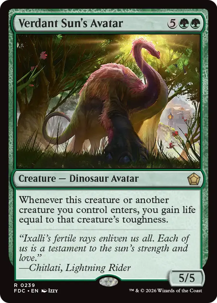 Verdant Sun's Avatar — Foundations Commander — Magic: The Gathering