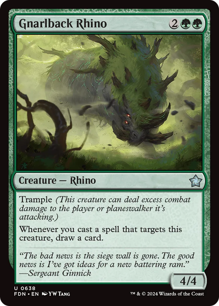 Rhinocéros au dos noueux — Foundations — Magic: The Gathering