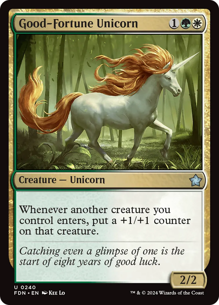 Good-Fortune Unicorn — Foundations — Magic: The Gathering