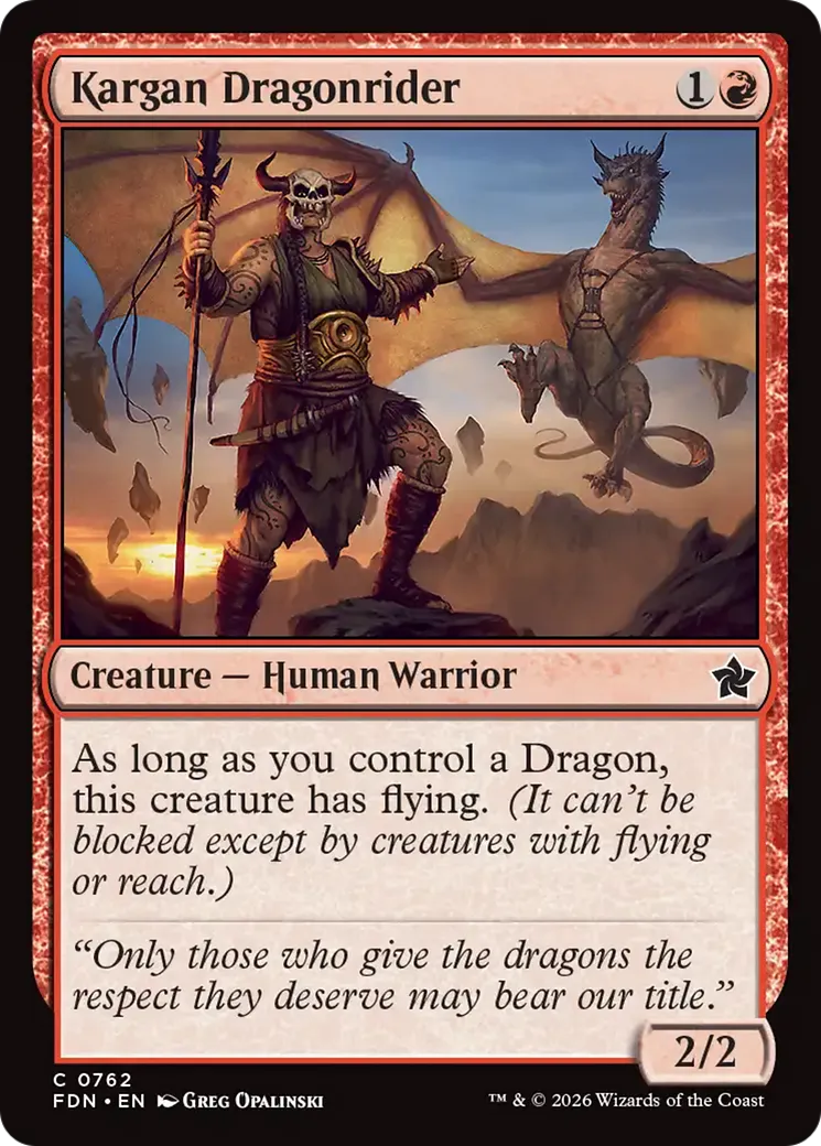 Cavalier-dragon kargan — Foundations — Magic: The Gathering
