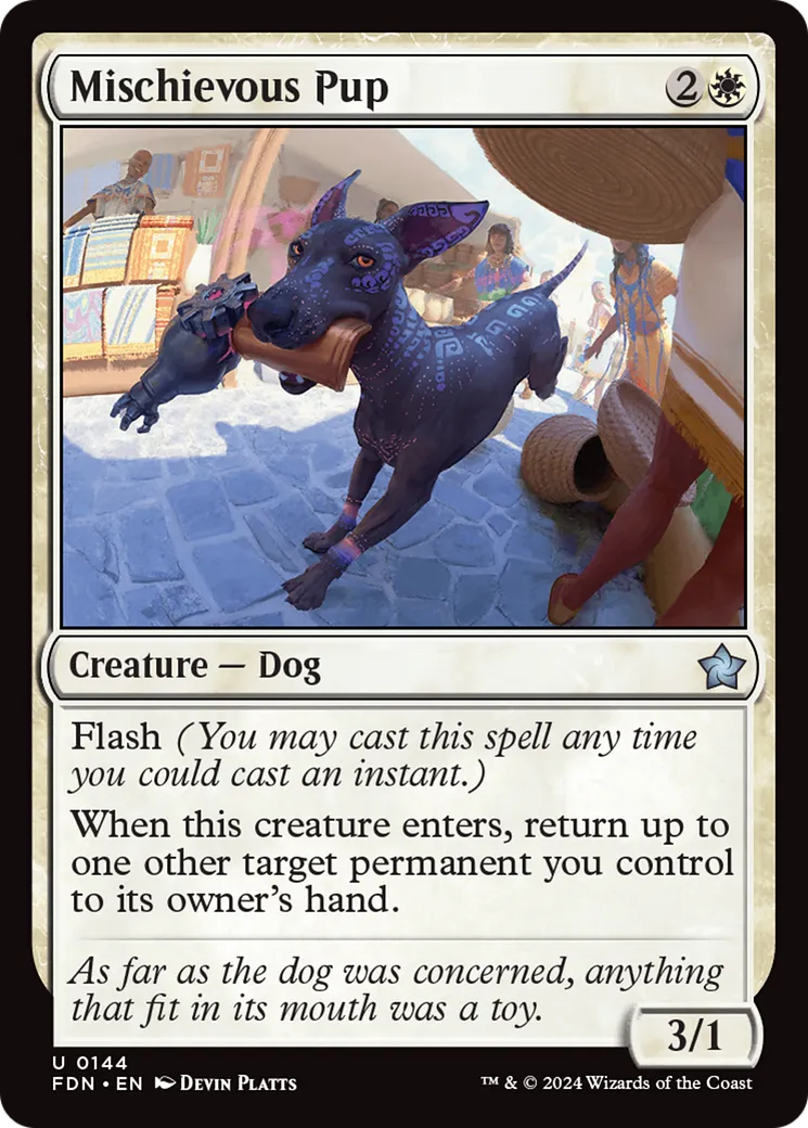 Mischievous Pup — Foundations — Magic: The Gathering