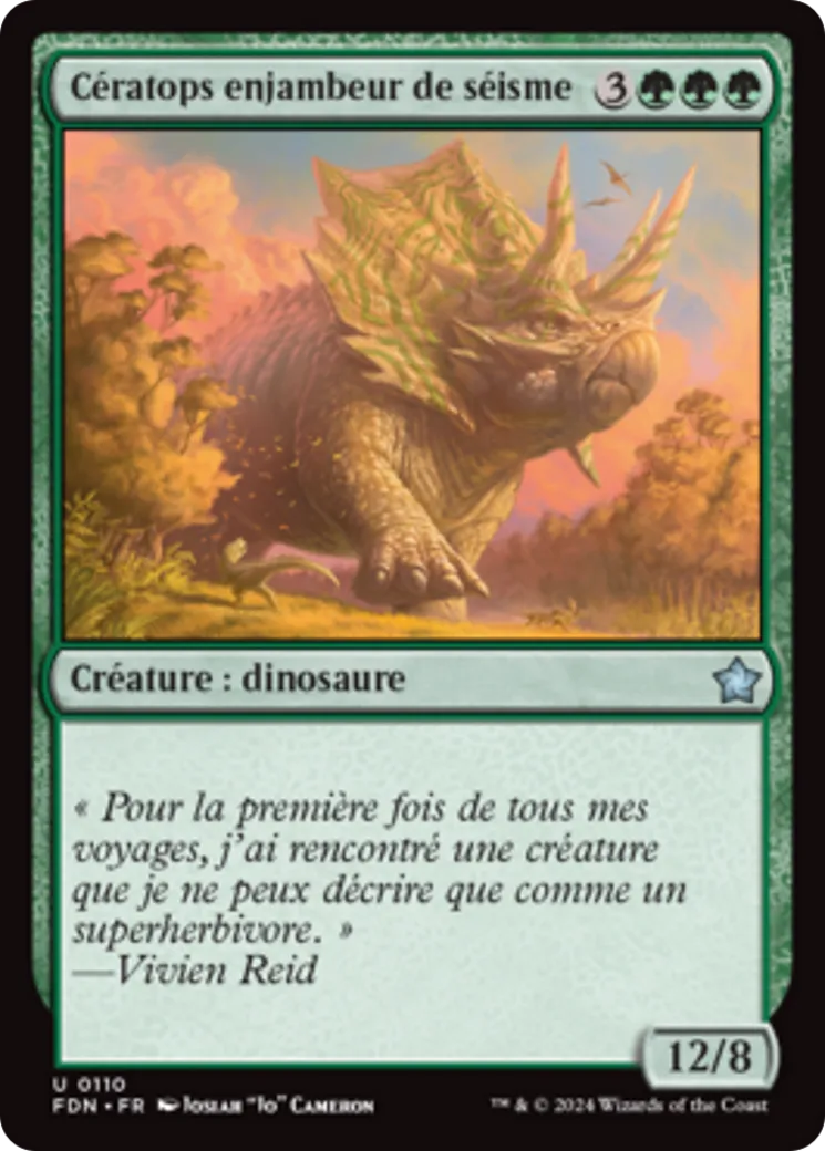 Cératops enjambeur de séisme — Foundations — Magic: The Gathering